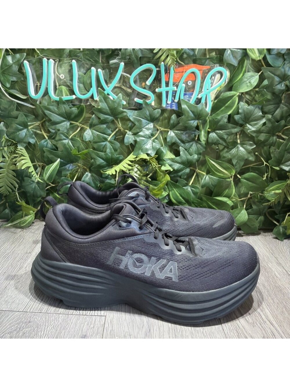 Hoka One One Bondi 8 All Black Men's Size 13 D Running Shoes 1123202 BBLC